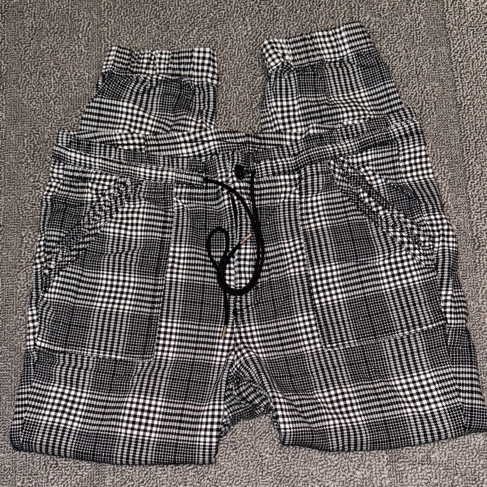 Black & White plaid jogger pants